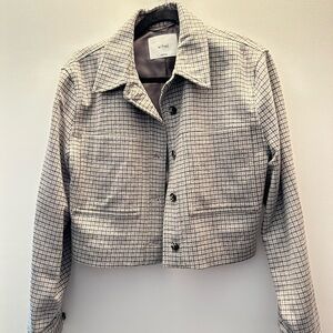 Aritzia Wilfred Plaid little cropped wool Jacket